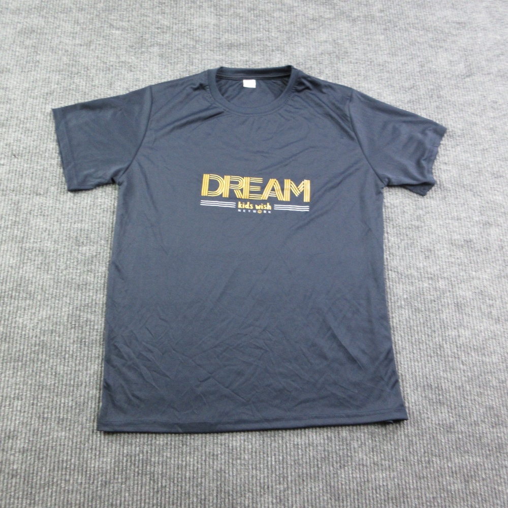 DREAM Kids Wish Network Shirt Mens L Blue Crew Neck Polyester Jersey Graphic Tee